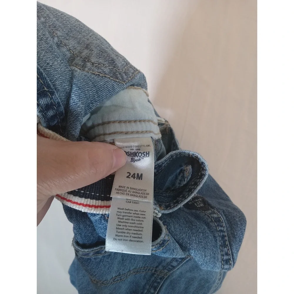 OshKosh B'gosh Toddler 24M Denim Overalls Blue Carpenter Adjustable Straps